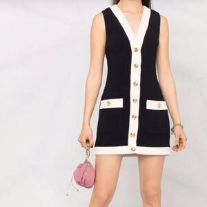 Saints Black & White Stretchy Mini Dress(Size Small)